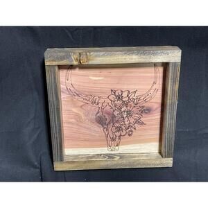 Rustic Floral Longhorn Wall Art